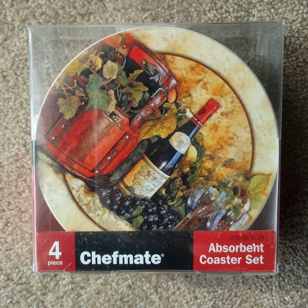 5/$25  NWT 4 pack Chefmate absorbent coasters